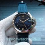 Best Quality Replica Panerai Luminor GMT Blue Dial Blue Rubber Strap Men's Watch 44mm